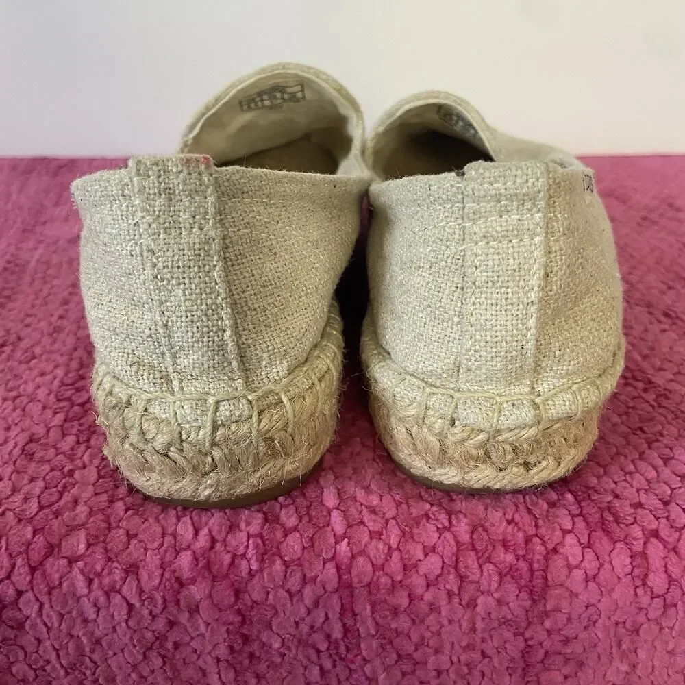 Soludos Espadrille Flats Embroidered Cactus Natural Beige Size 6.5